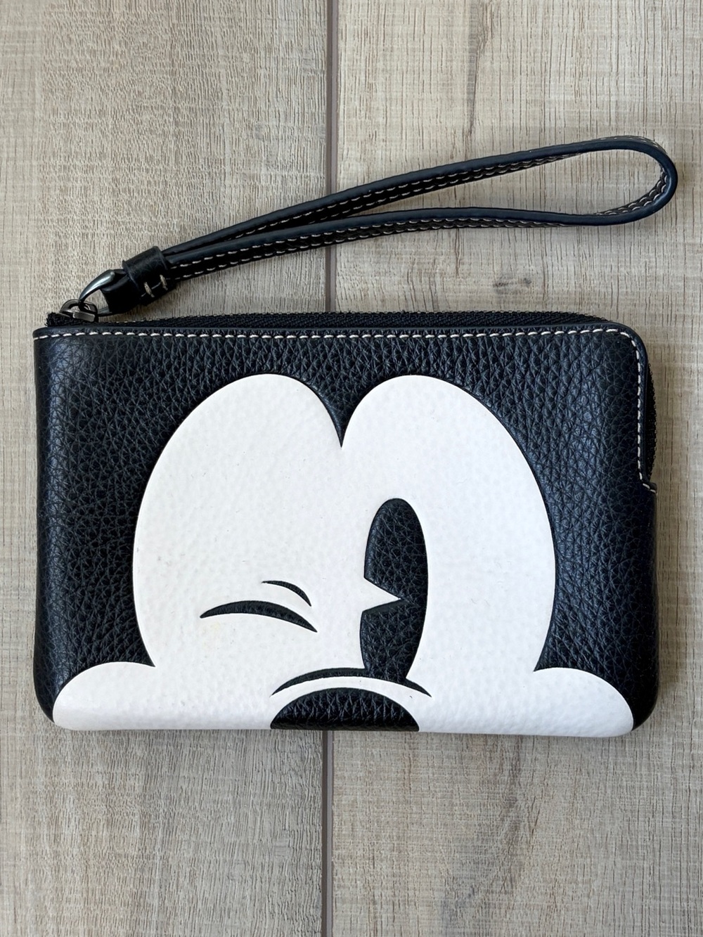 Coach Disney Mickey Mouse Winky Face Corner Zip Wristlet